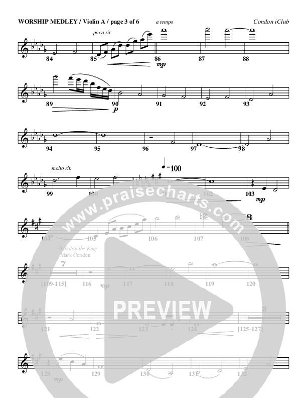 Worship Medley Violin 1 (Mark Condon)
