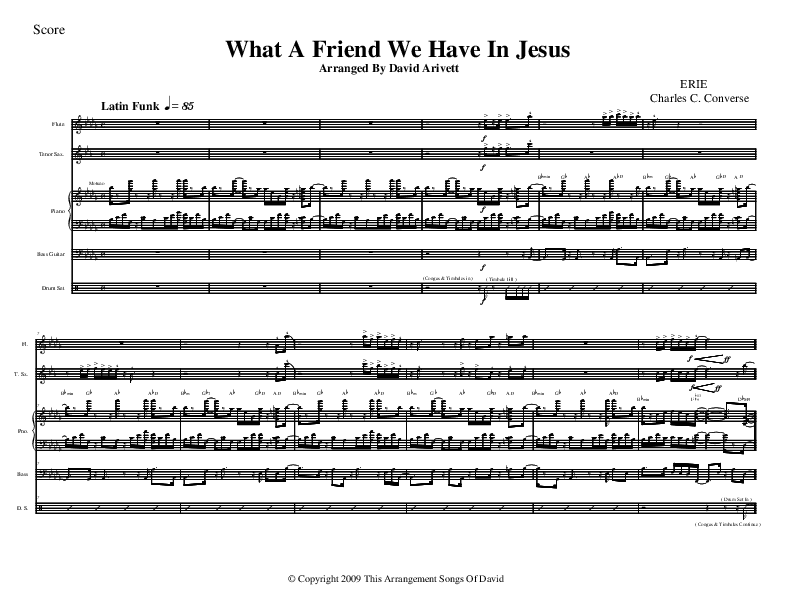 What A Friend We Have In Jesus Conductor's Score (David Arivett)