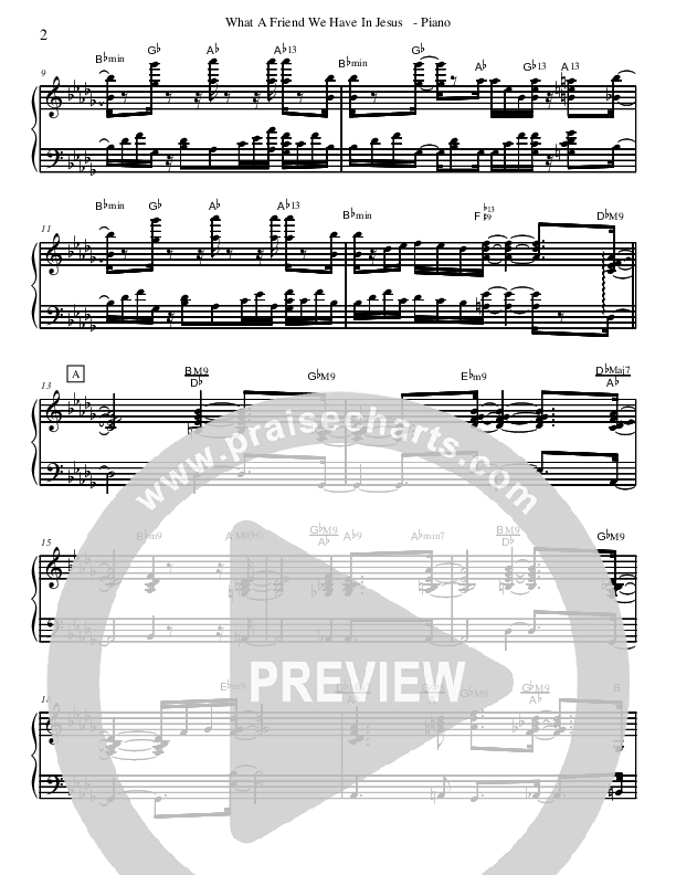 What A Friend We Have In Jesus Piano Sheet (David Arivett)