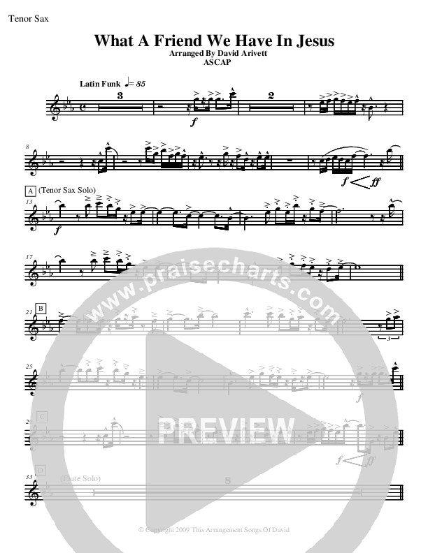 What A Friend We Have In Jesus Tenor Sax 2 (David Arivett)