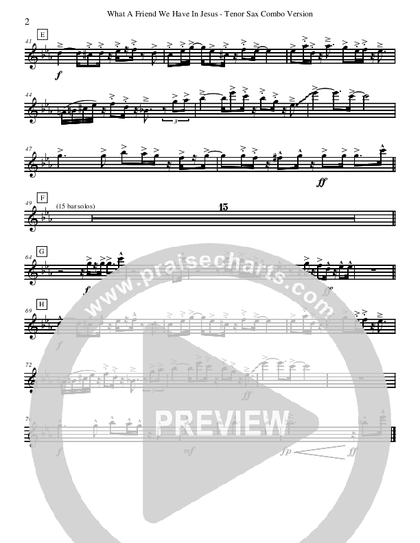 What A Friend We Have In Jesus Tenor Sax 2 (David Arivett)
