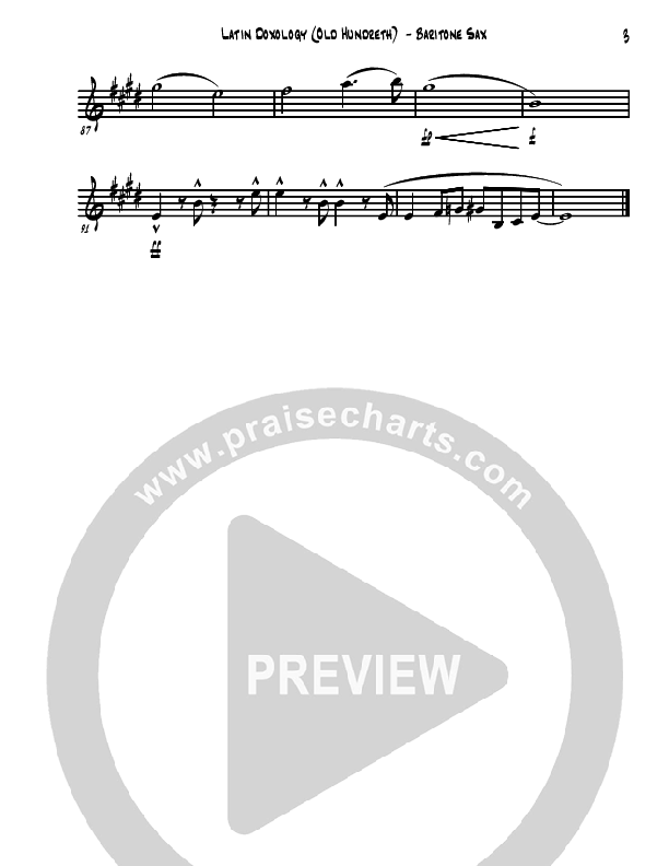 Doxology/Old Hundreth (Instrumental) Bari Sax (David Arivett)