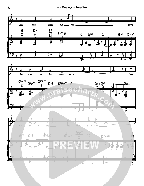 Doxology/Old Hundreth (Instrumental) Piano/Vocal (David Arivett)