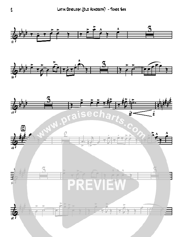 Doxology/Old Hundreth (Instrumental) Tenor Sax 2 (David Arivett)