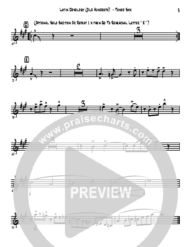 Doxology/Old Hundreth (Instrumental) Tenor Sax 2 (David Arivett)
