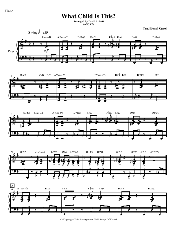What Child Is This Inst. Ensemble (David Arivett)