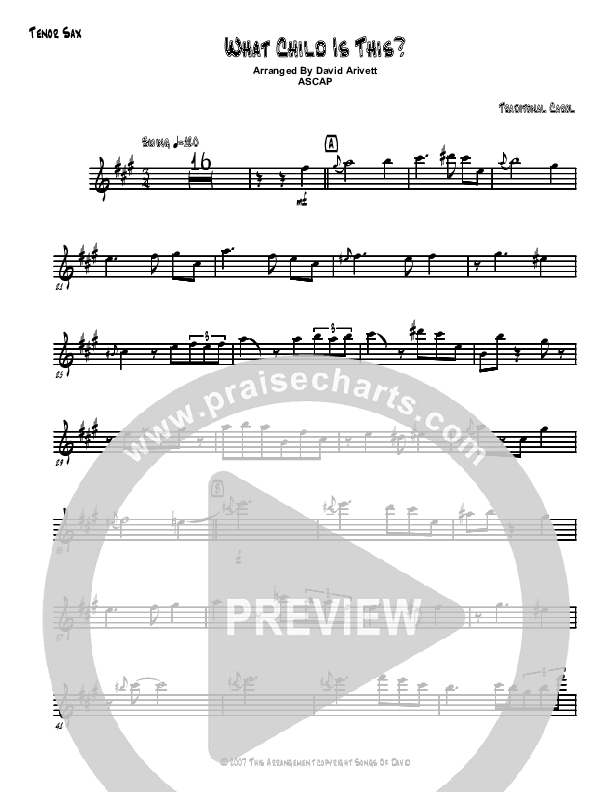 What Child Is This Tenor Sax 2 (David Arivett)