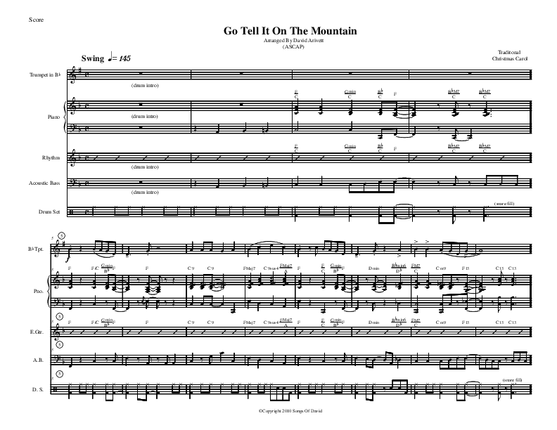 Go Tell It On The Mountain (Instrumental) Conductor's Score (David Arivett)