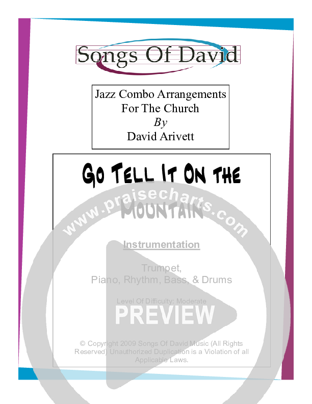 Go Tell It On The Mountain (Instrumental) Cover Sheet (David Arivett)