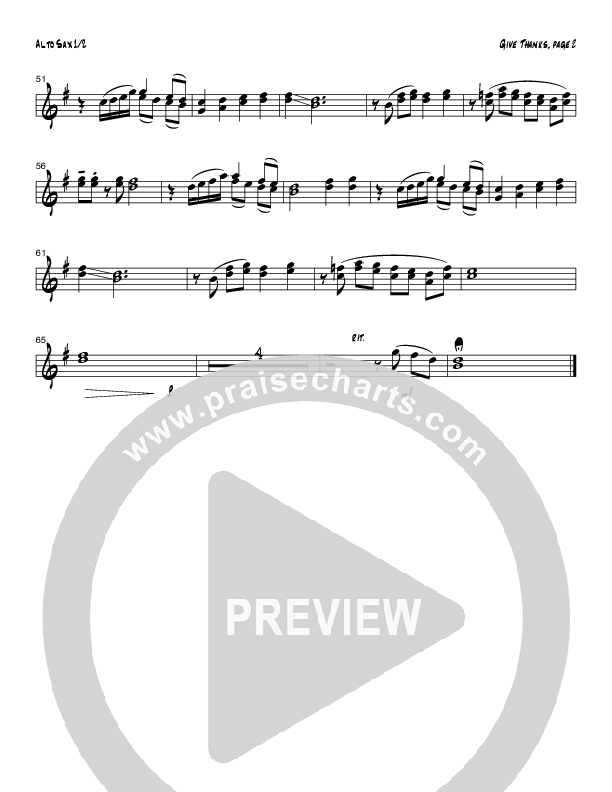 Give Thanks (Instrumental) Alto Sax 1/2 (Tom Payne)