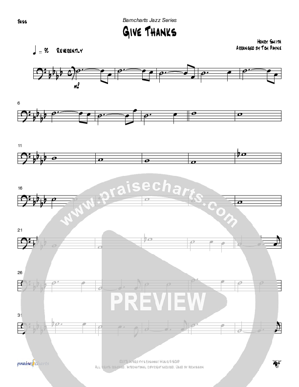 Give Thanks (Instrumental) Double Bass (Tom Payne)