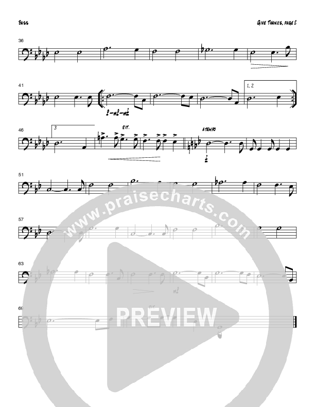 Give Thanks (Instrumental) Double Bass (Tom Payne)