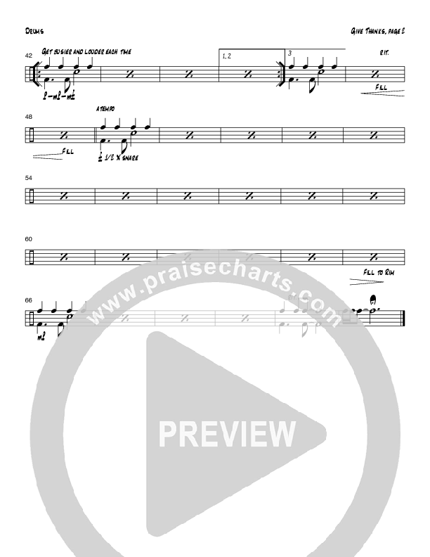 Give Thanks (Instrumental) Drum Set (Tom Payne)