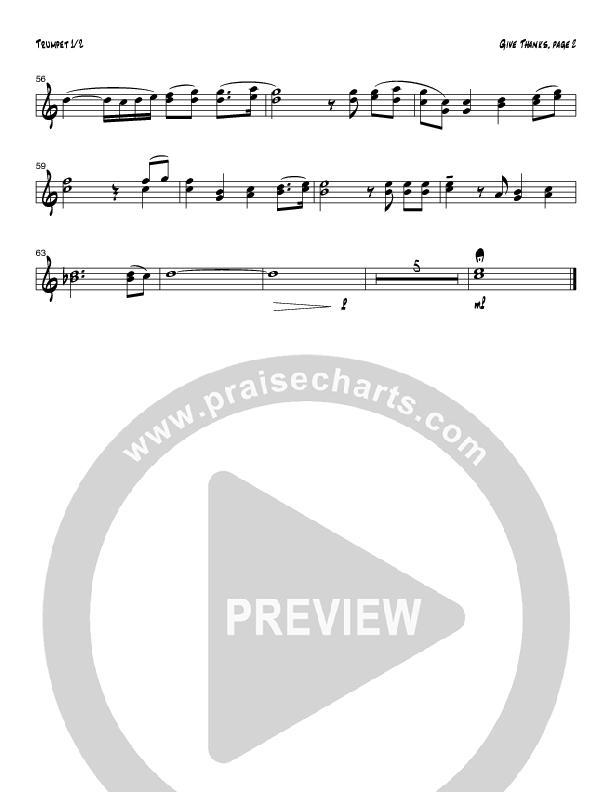 Give Thanks (Instrumental) Trumpet 1,2 (Tom Payne)