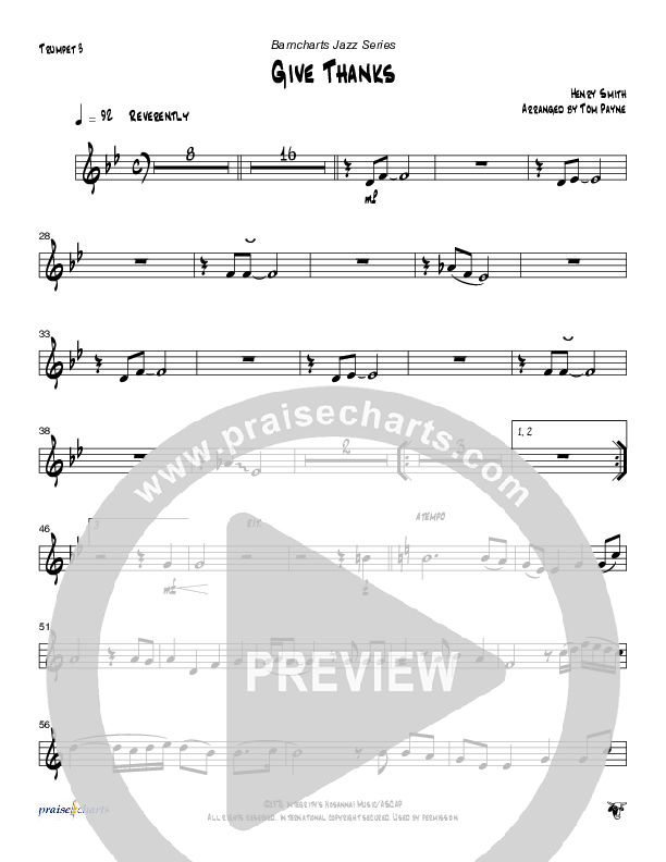 Give Thanks (Instrumental) Trumpet 3 (Tom Payne)