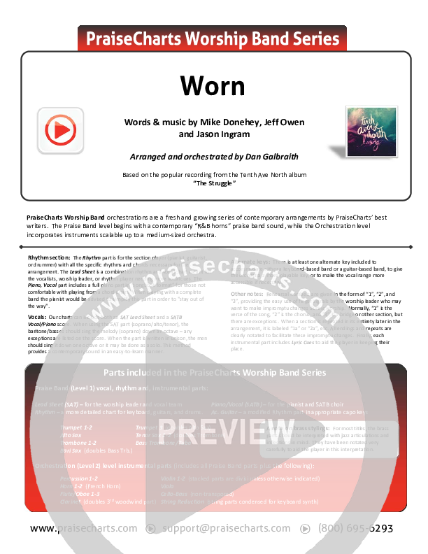 Worn Cover Sheet (Tenth Avenue North)