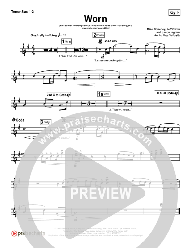 Worn Tenor Sax 1/2 (Tenth Avenue North)