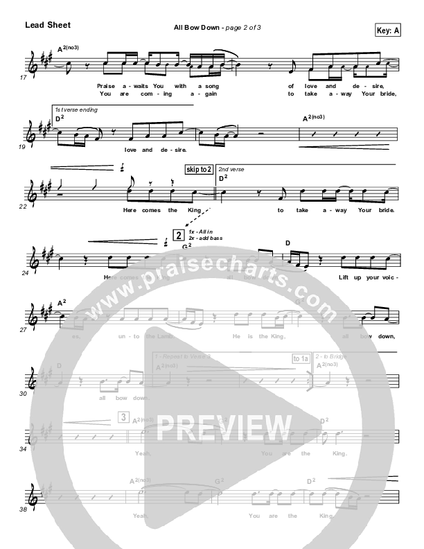 All Bow Down Lead Sheet (Chris Tomlin)