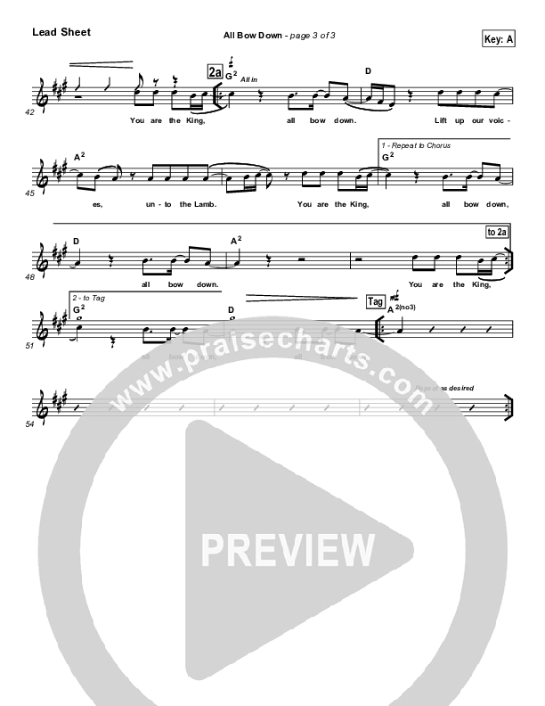 All Bow Down Lead Sheet (Chris Tomlin)
