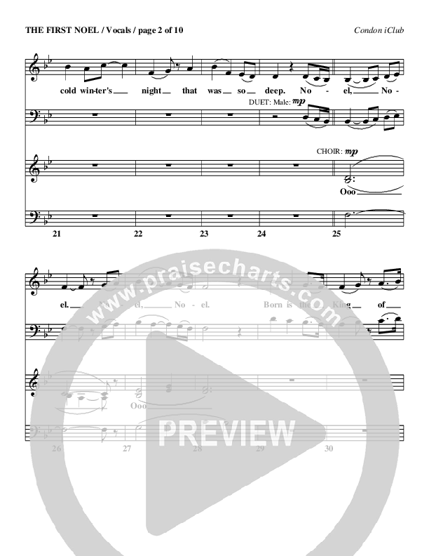 The First Noel Choir Sheet (Mark Condon)