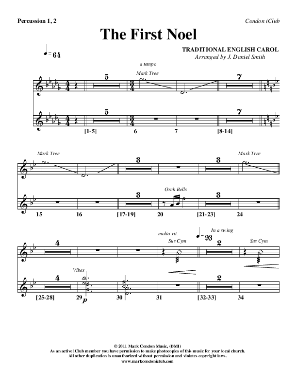 The First Noel Percussion 1/2 (Mark Condon)