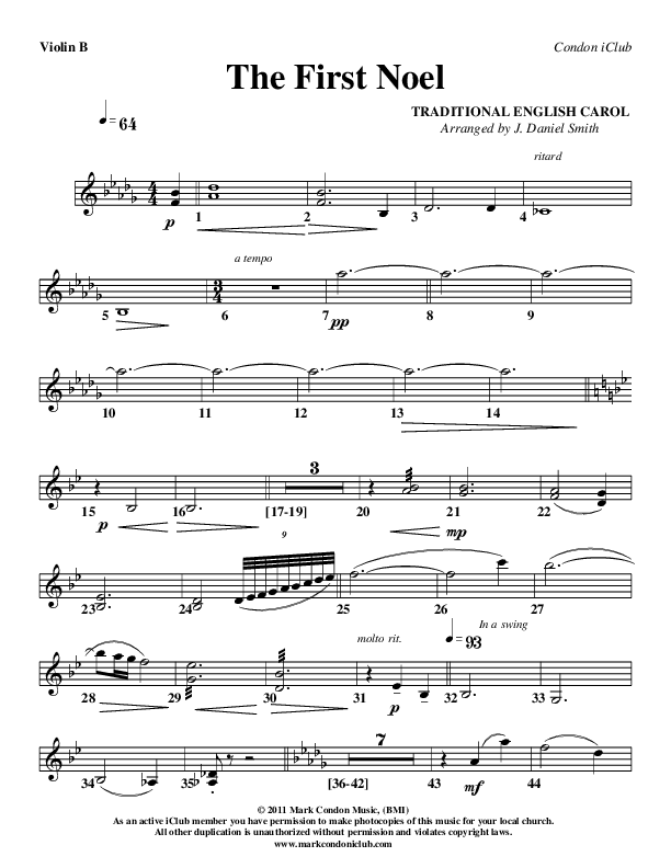 The First Noel Violin 2 (Mark Condon)