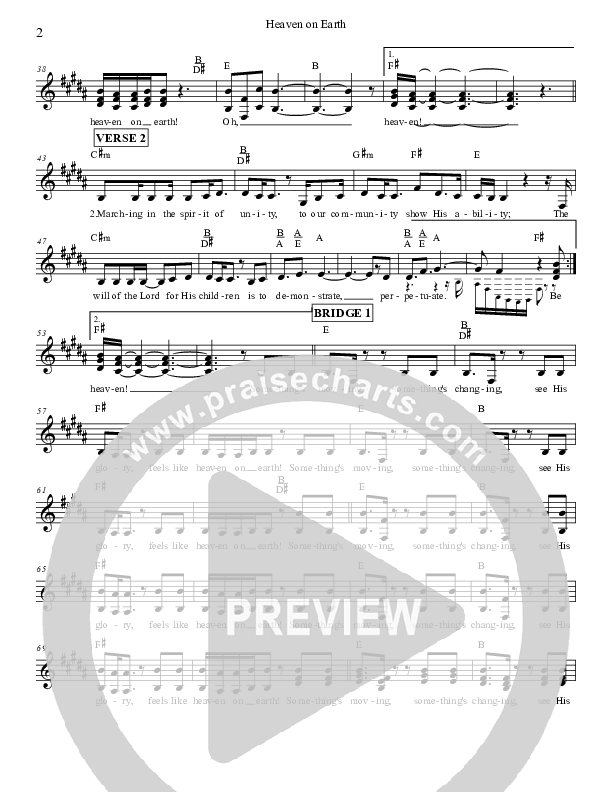 Heaven On Earth Lead Sheet (Micah Stampley)