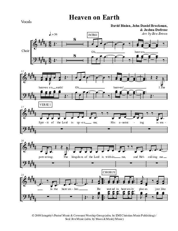 Heaven On Earth Lead Sheet (Micah Stampley)