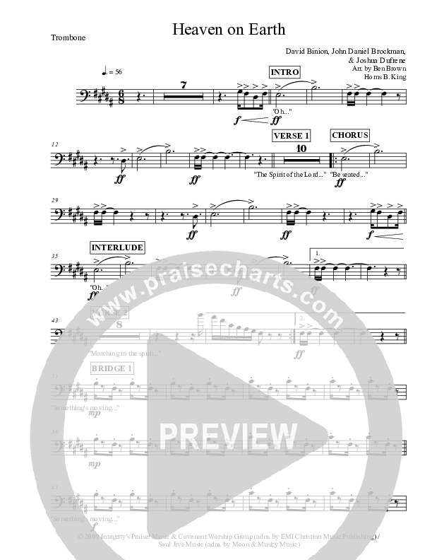 Heaven On Earth Trombone (Micah Stampley)