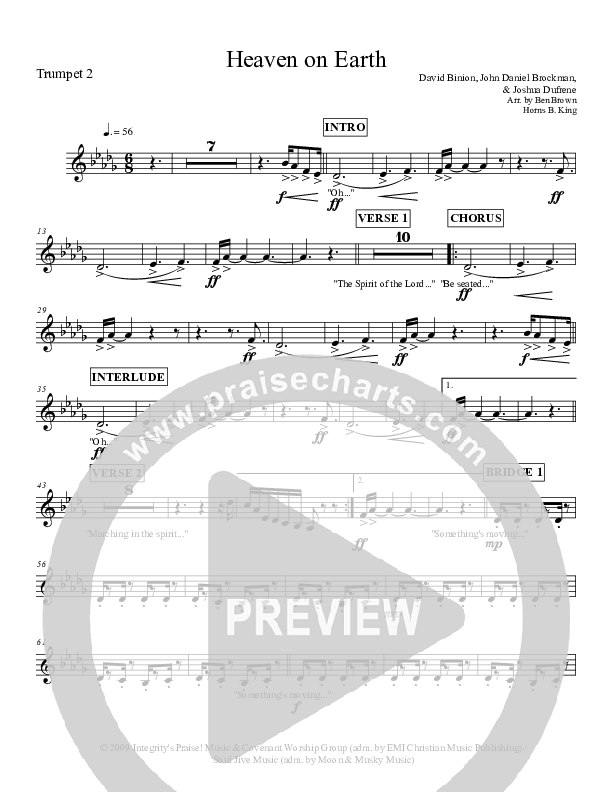 Heaven On Earth Trumpet 2 (Micah Stampley)