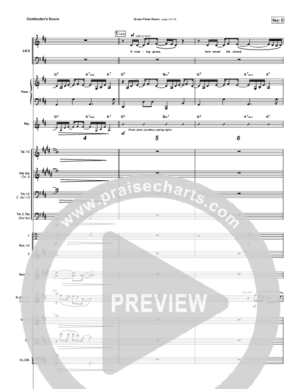 Grace Flows Down Conductor's Score (Christy Nockels / Passion)