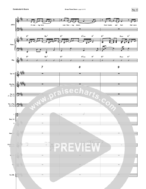 Grace Flows Down Conductor's Score (Christy Nockels / Passion)