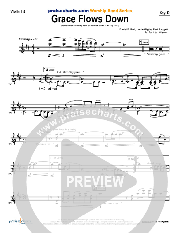 Grace Flows Down Violin 1/2 (Christy Nockels / Passion)