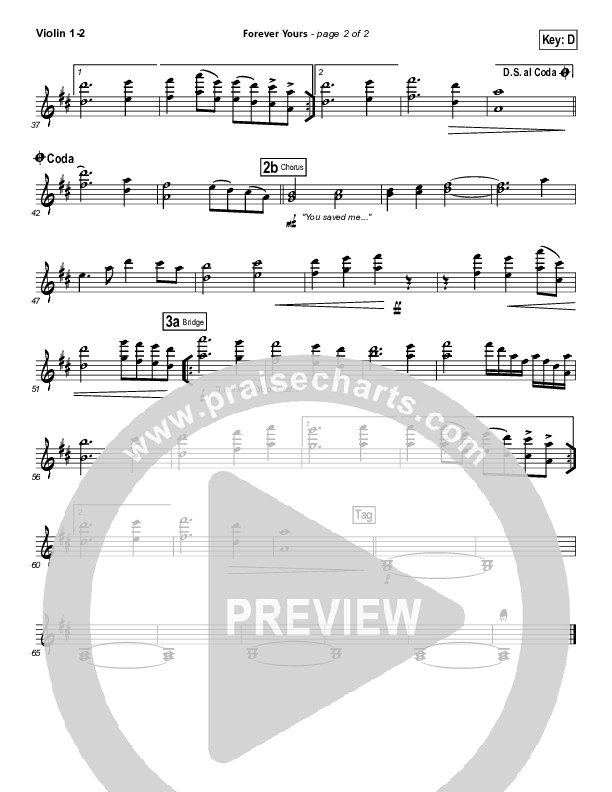 Forever Yours Violin 1/2 (Gateway Worship)