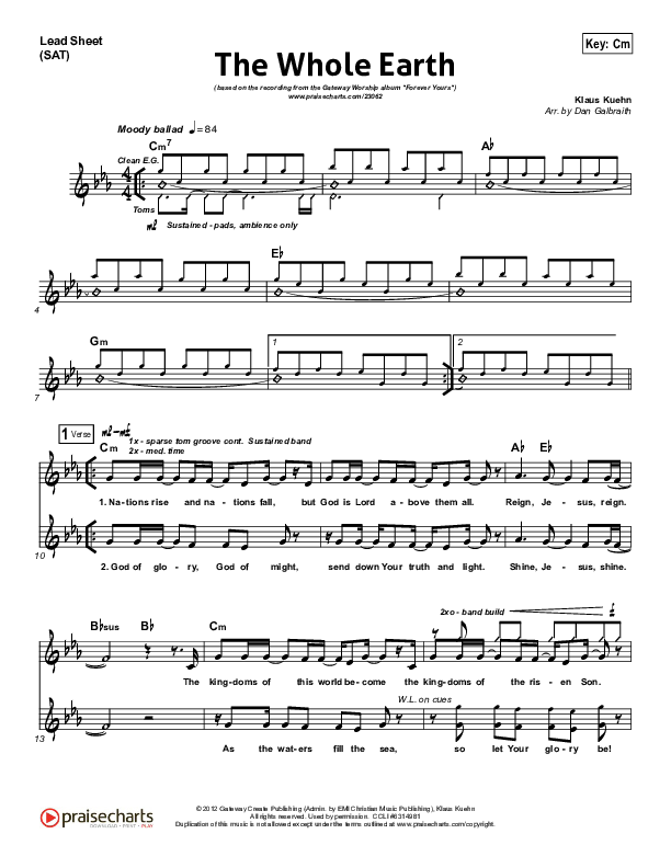 The Whole Earth Lead Sheet (Gateway Worship)