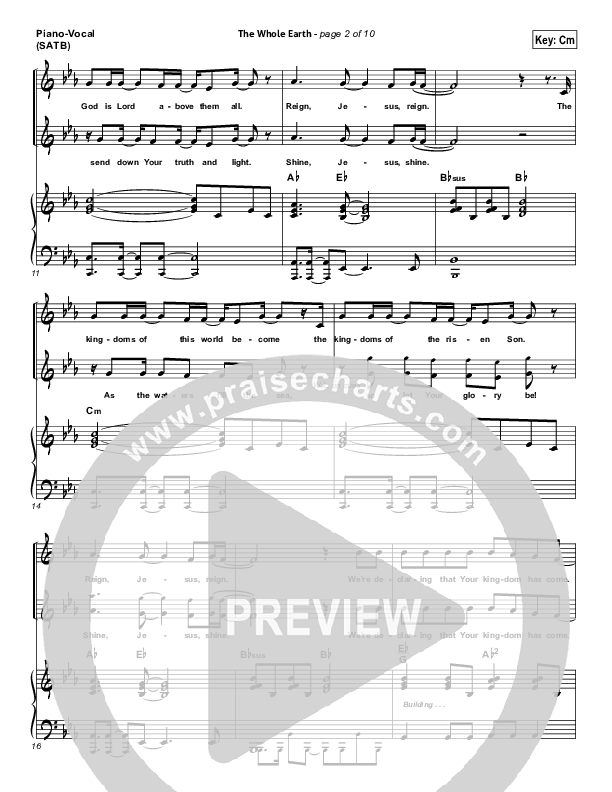 The Whole Earth Piano/Vocal & Lead (Gateway Worship)