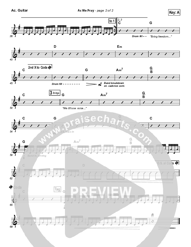 As We Pray Acoustic Guitar (Gateway Worship)