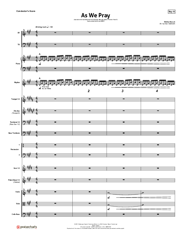 As We Pray Conductor's Score (Gateway Worship)