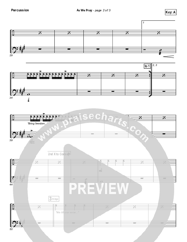 As We Pray Percussion (Gateway Worship)