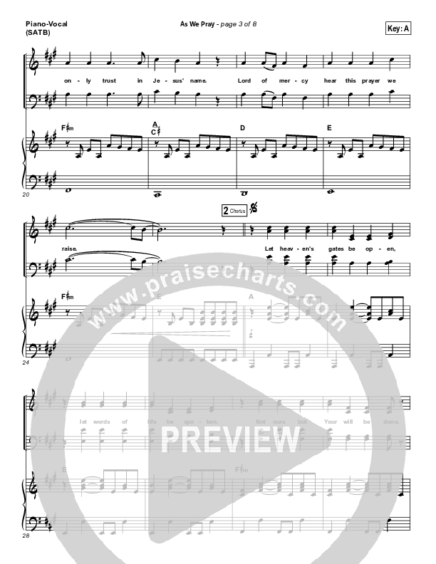 As We Pray Piano/Vocal (SATB) (Gateway Worship)