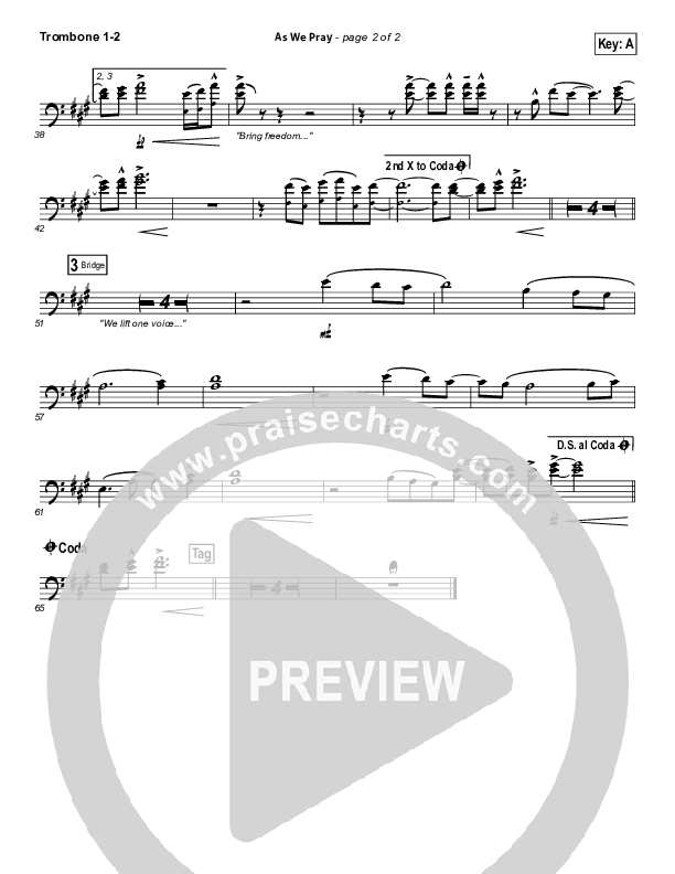 As We Pray Trombone 1/2 (Gateway Worship)