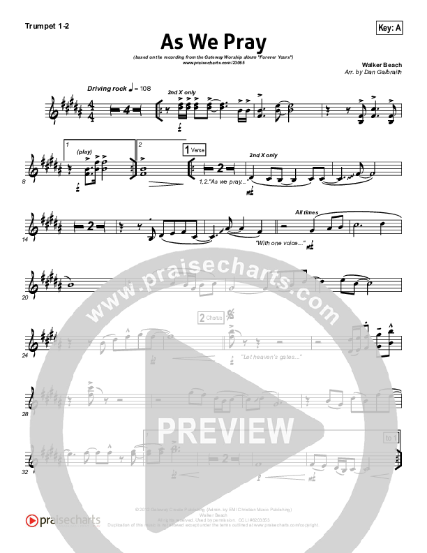 As We Pray Trumpet 1,2 (Gateway Worship)