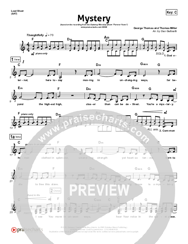 Mystery Lead Sheet (Gateway Worship)