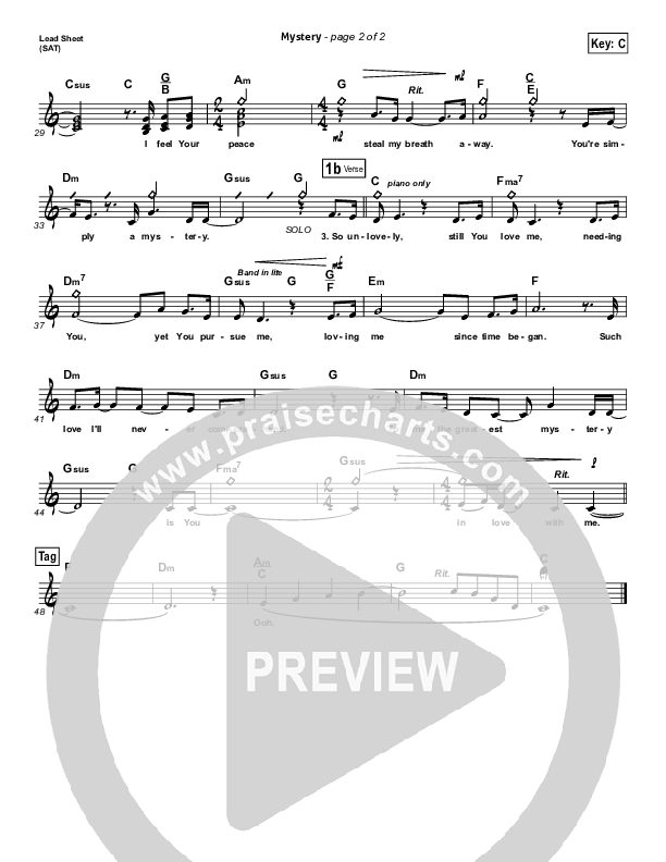 Mystery Lead Sheet (Gateway Worship)