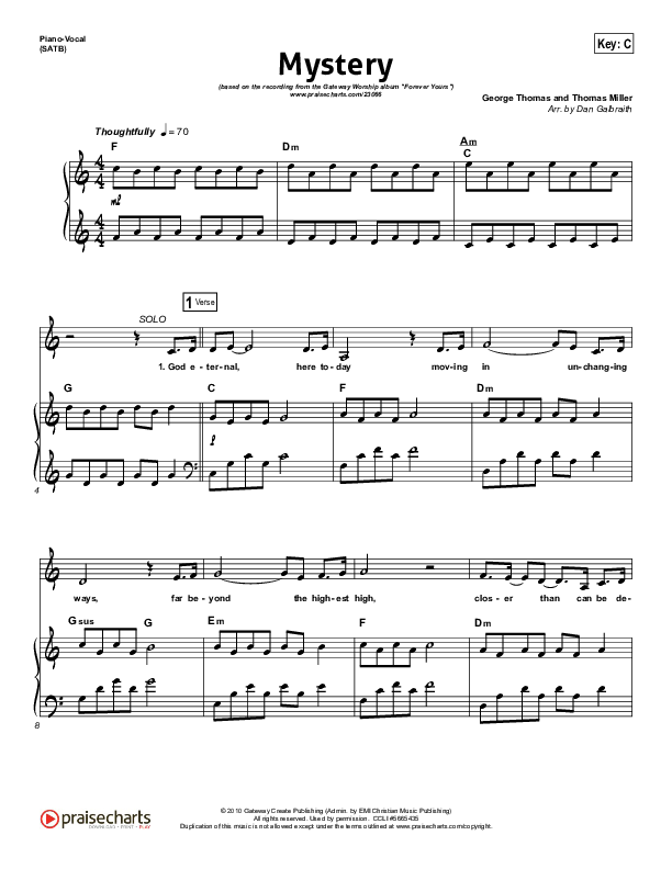 Mystery Piano/Vocal (SATB) (Gateway Worship)