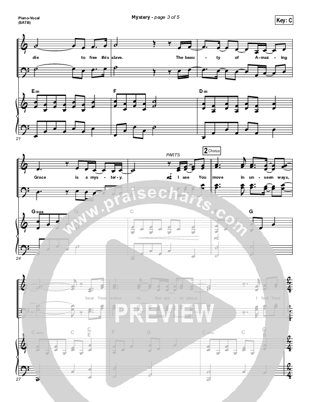 Mystery Piano/Vocal (SATB) (Gateway Worship)
