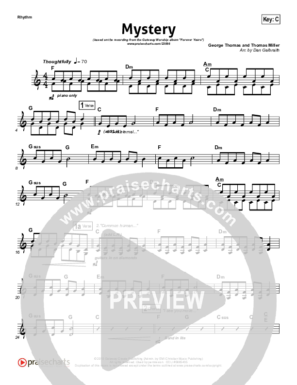 Mystery Rhythm Chart (Gateway Worship)