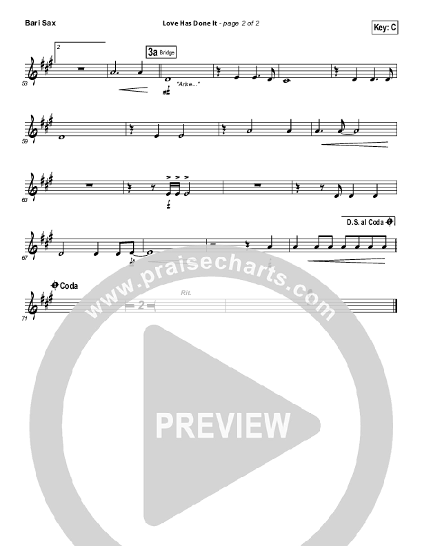 Love Has Done It Bari Sax (Gateway Worship)