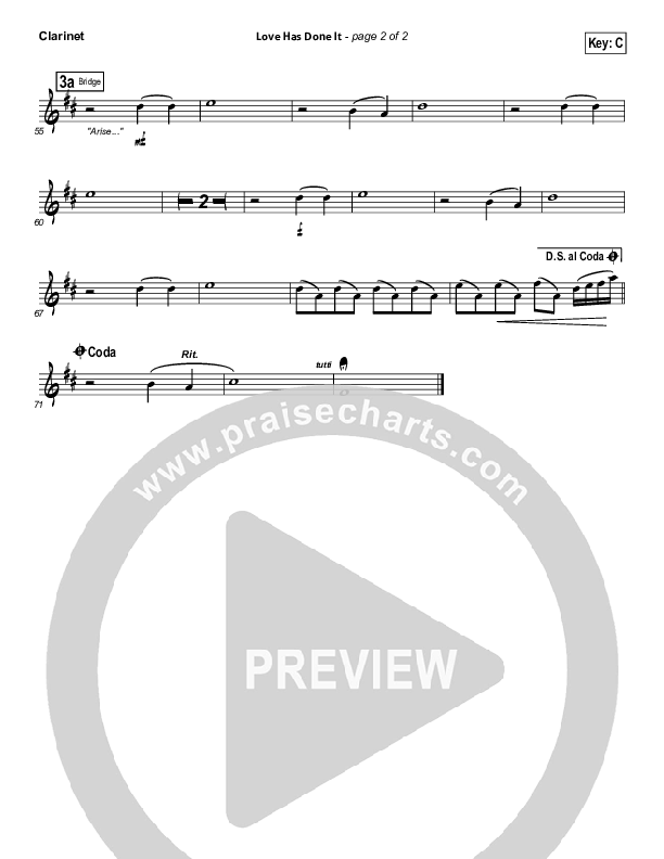 Love Has Done It Clarinet (Gateway Worship)