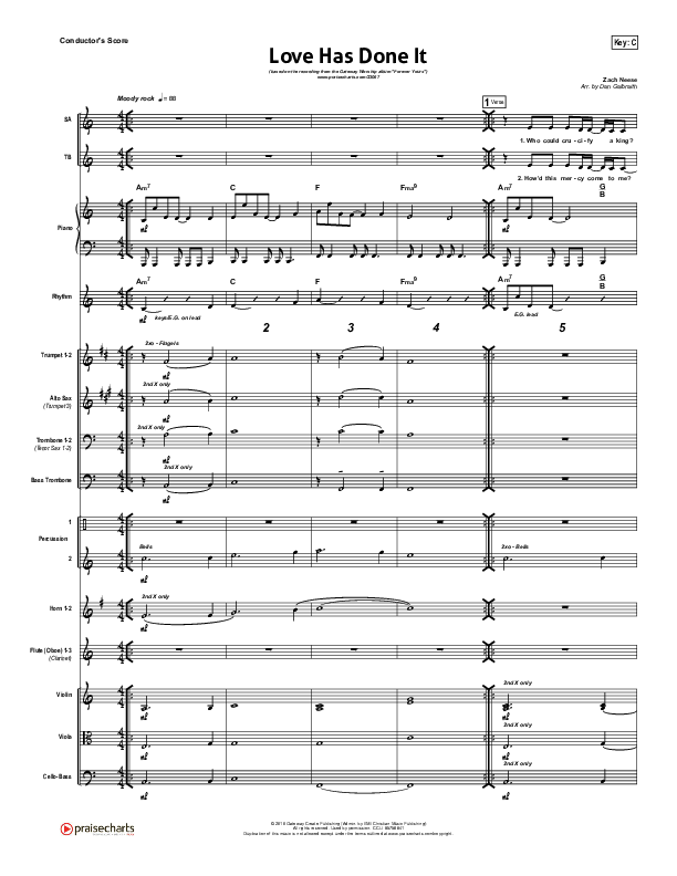 Love Has Done It Conductor's Score (Gateway Worship)